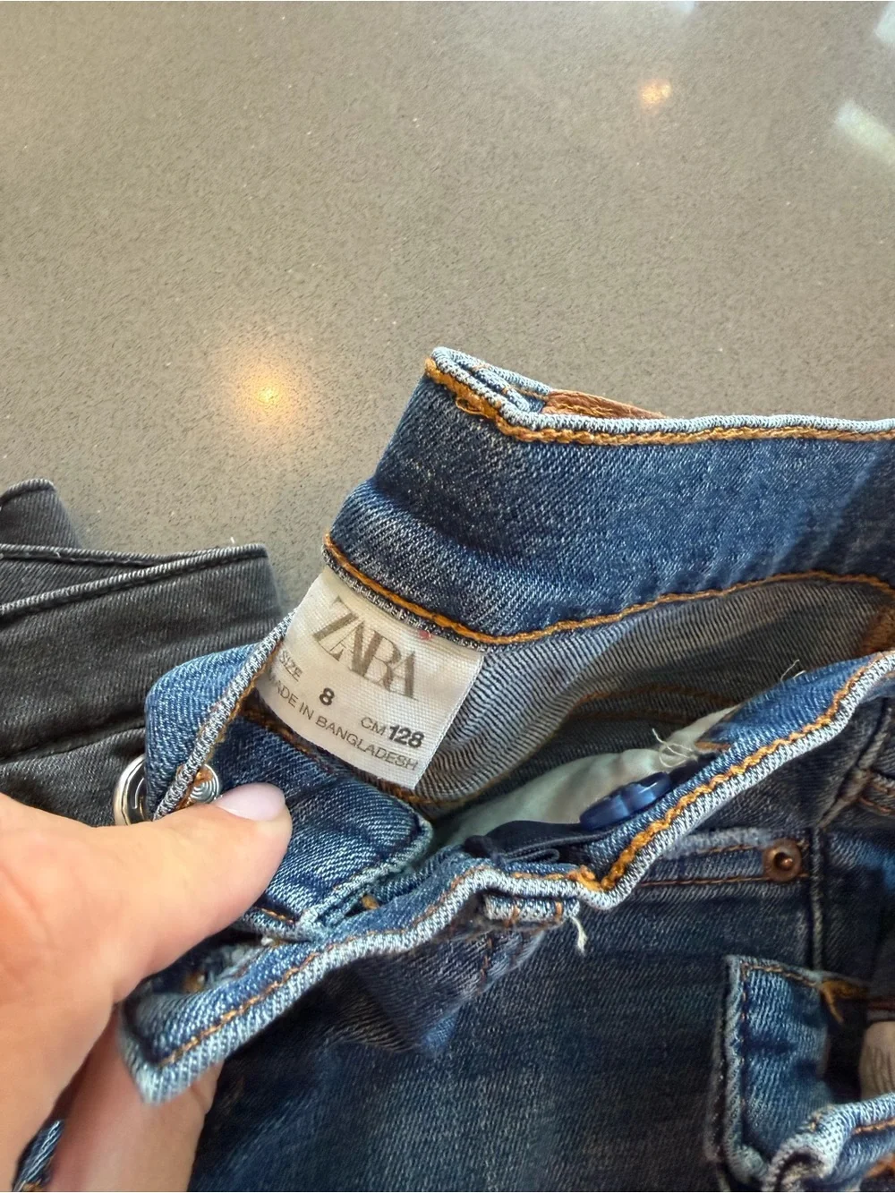 Zara Black Wash Jeans with Light Beige Pocket Lining